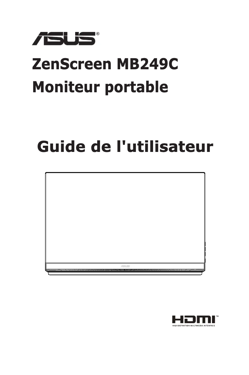 Image de la première page du manuel de l'appareil ZenScreen MB249C