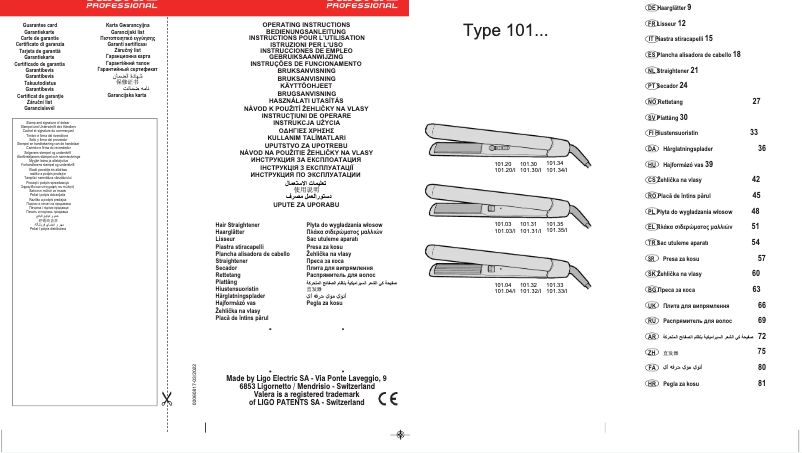 Page n°1 - Manuel utilisateur Valera Silhouette 647.02