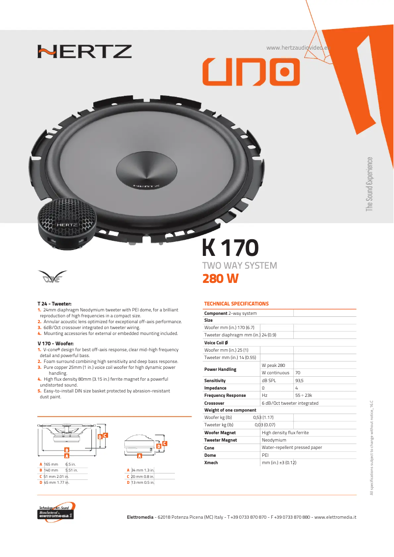Image de la première page du manuel de l'appareil Uno K 170