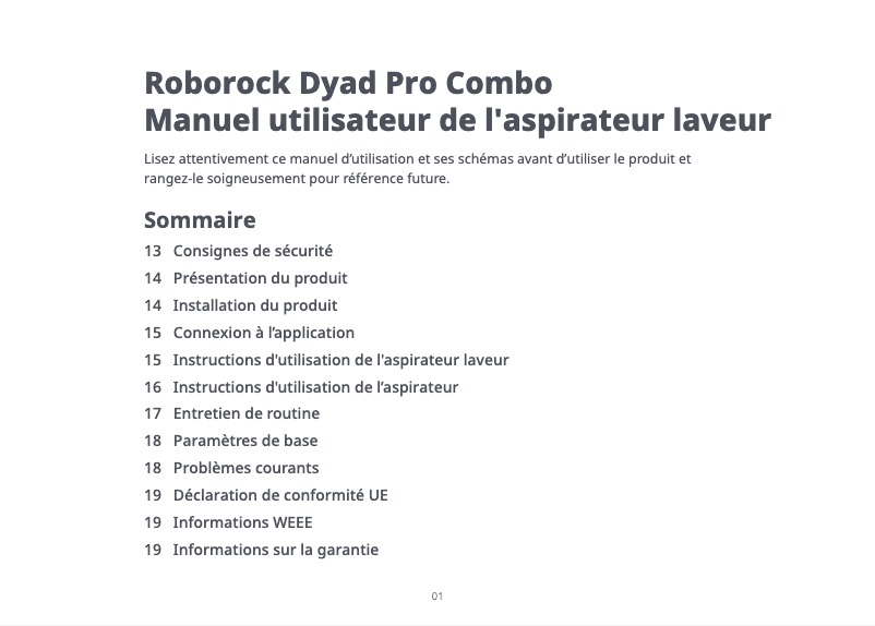 Image de la première page du manuel de l'appareil Dyad Pro Combo