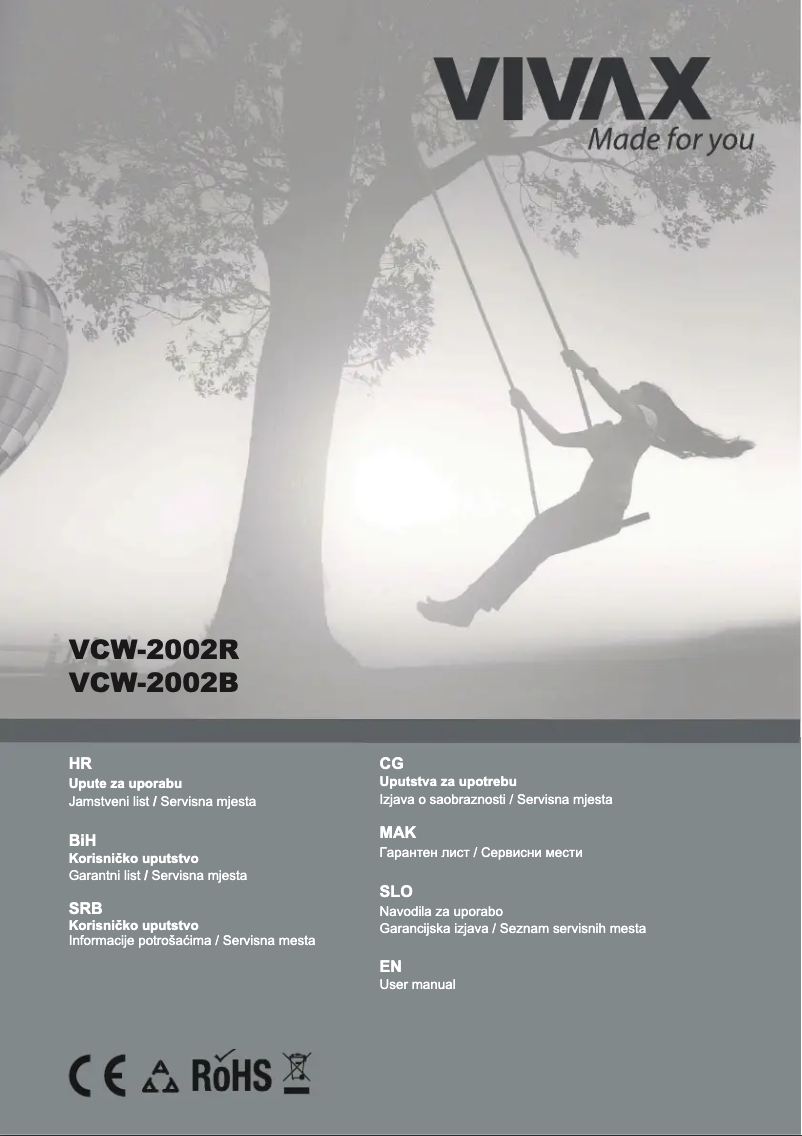 Page n°1 - Manuel utilisateur Vivax VCW-2002R R2