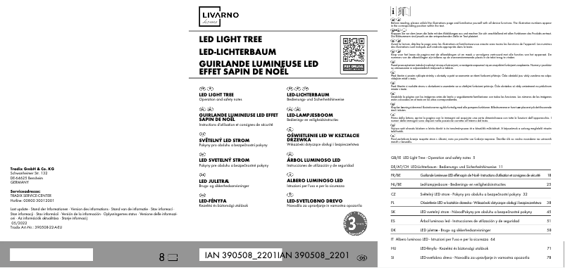 Page 1 de la notice Manuel utilisateur Livarno Lux IAN 390508