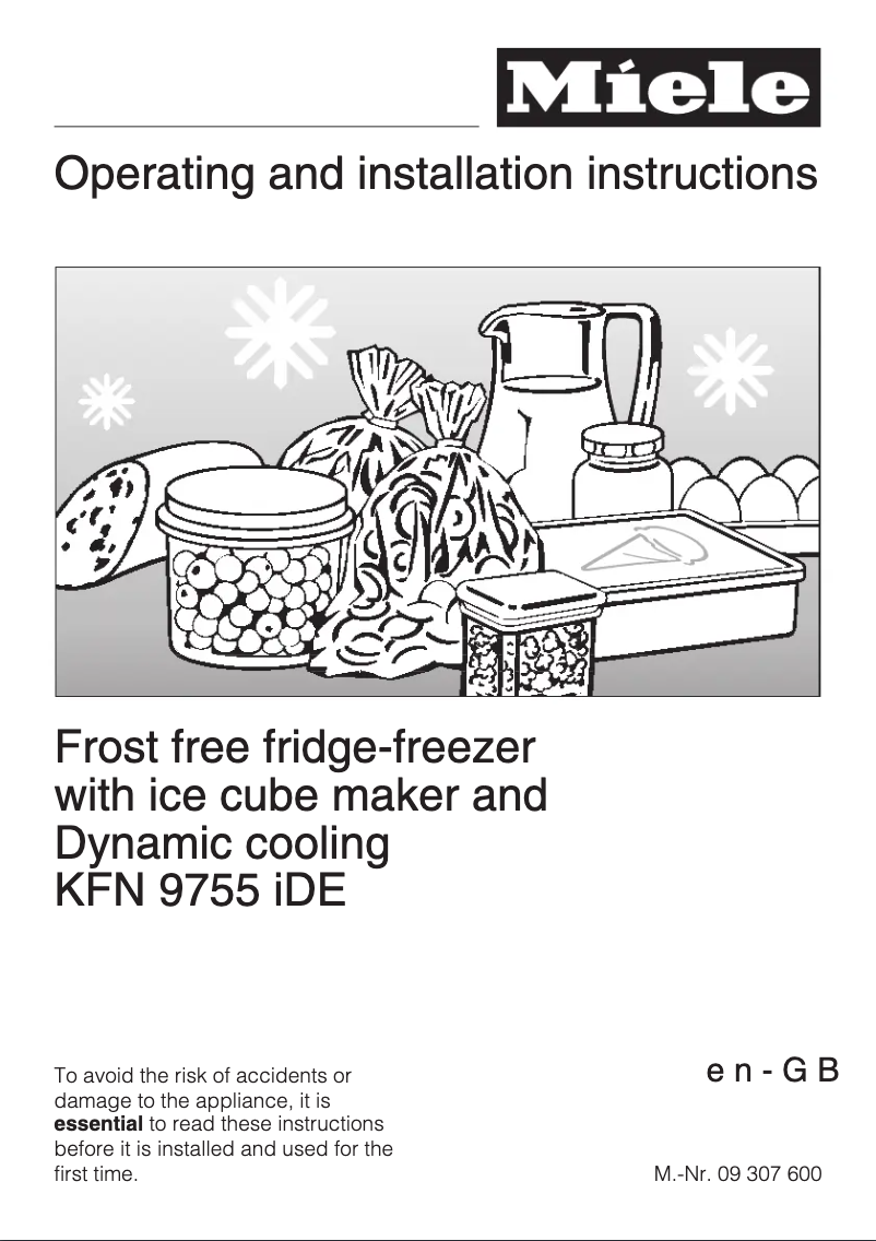 Page 1 de la notice Manuel utilisateur Miele KFN 9755 iDE