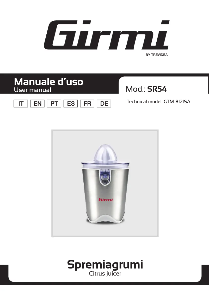 Image de la première page du manuel de l'appareil SR54
