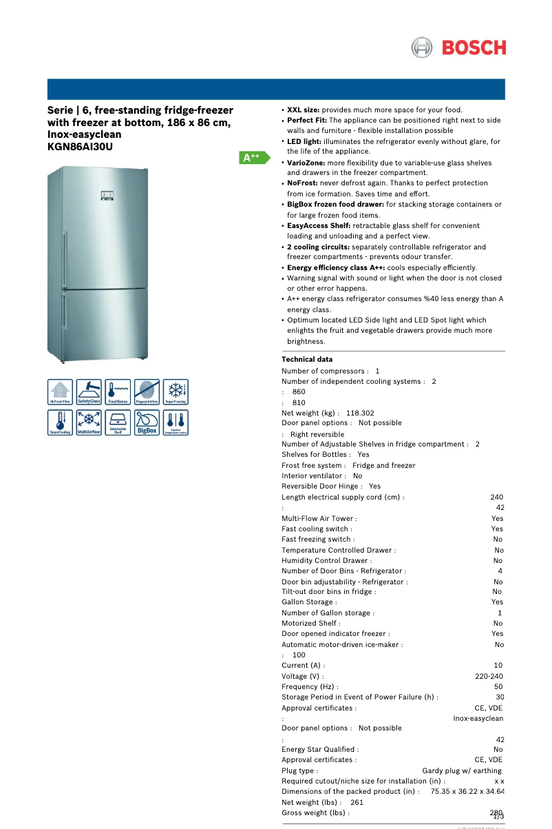 Imagen de la primera página del manual del dispositivo KGN86AI30U