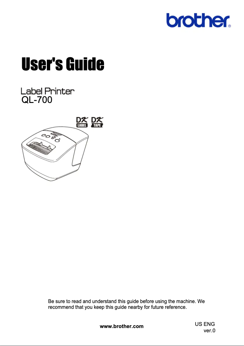 Image de la première page du manuel de l'appareil QL-710