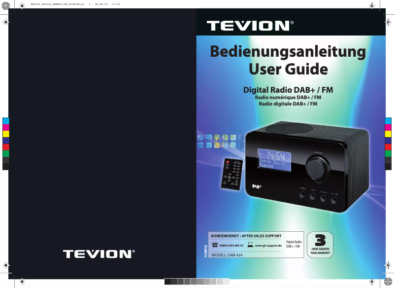 Page 1 de la notice Manuel utilisateur Tevion DAB 424