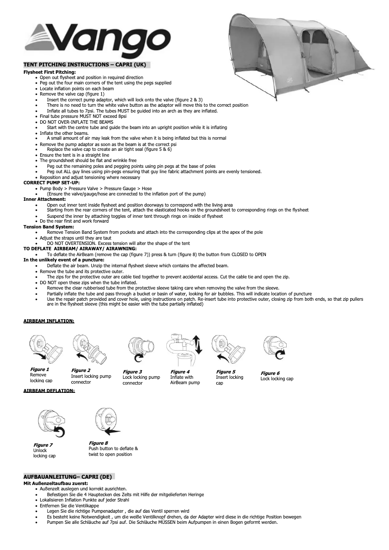 Image de la première page du manuel de l'appareil Capri 600XL