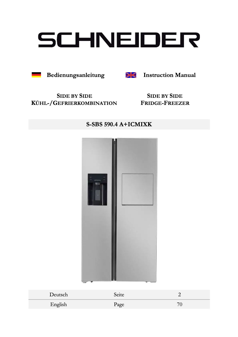 Image de la première page du manuel de l'appareil W-SBS590.4A+ICMIXK