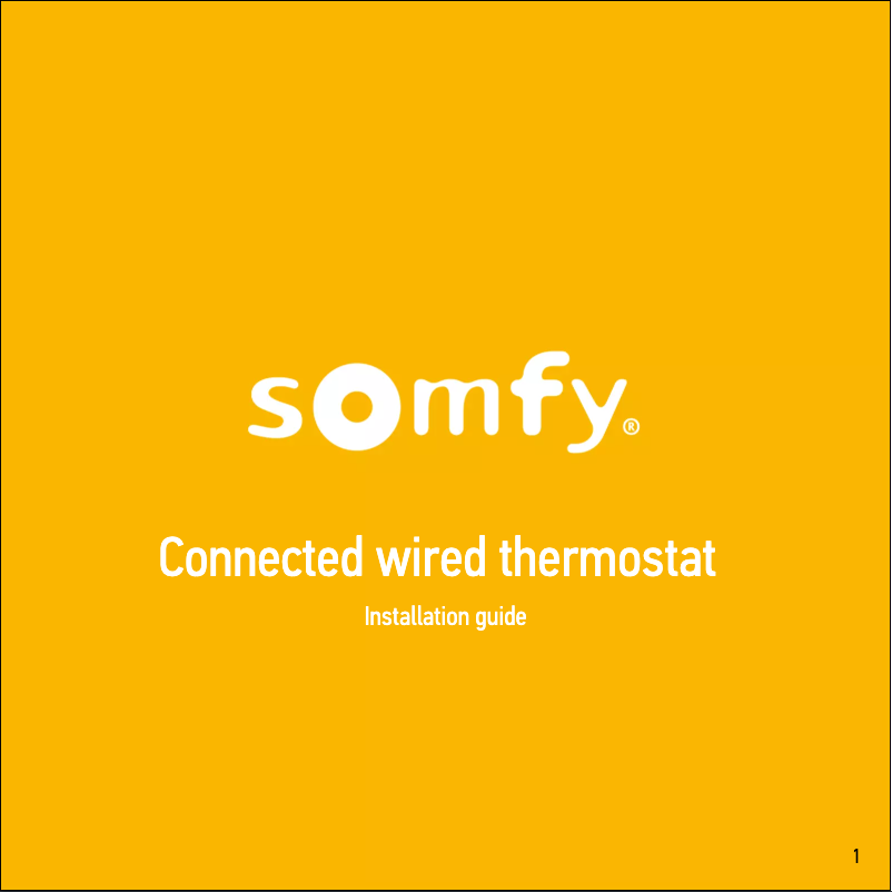 Page n°1 - Manuel utilisateur Somfy Connected wired thermostat
