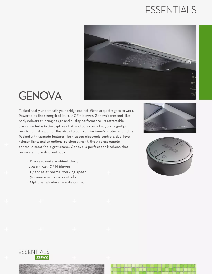 Page 1 de la notice Fiche technique Zephyr ZGEE30AS