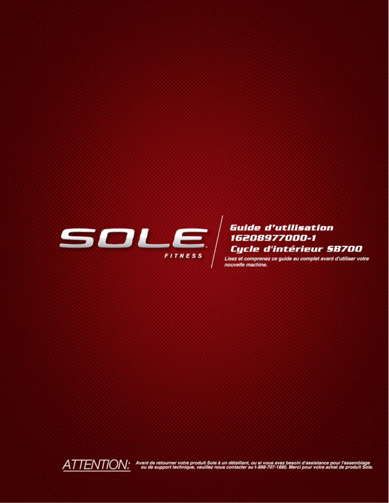 Página 1 del manual Manual de usuario Sole Fitness SB700