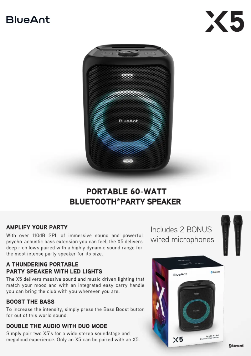 Page n°1 - Manuel utilisateur BlueAnt X5