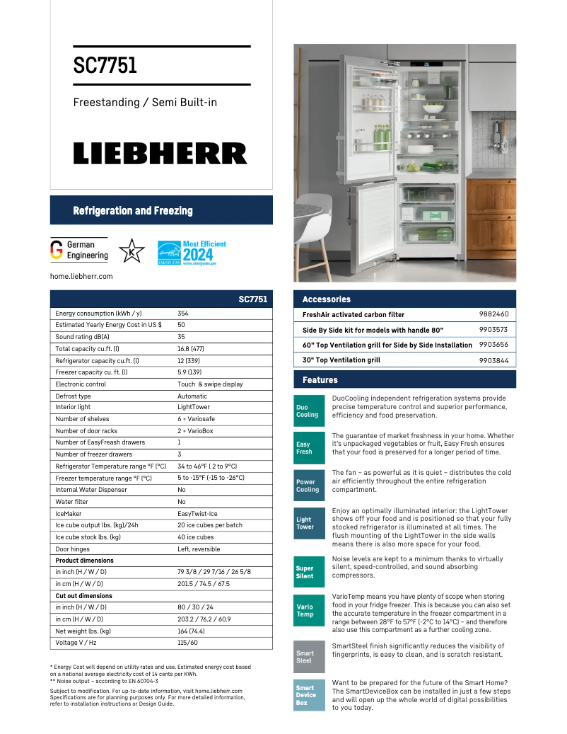 Page n°1 - Fiche technique Liebherr SC7751