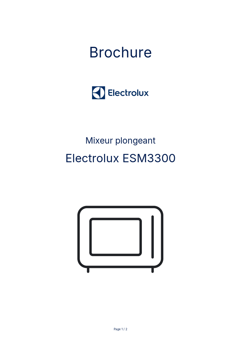 Image de la première page du manuel de l'appareil ESM3300