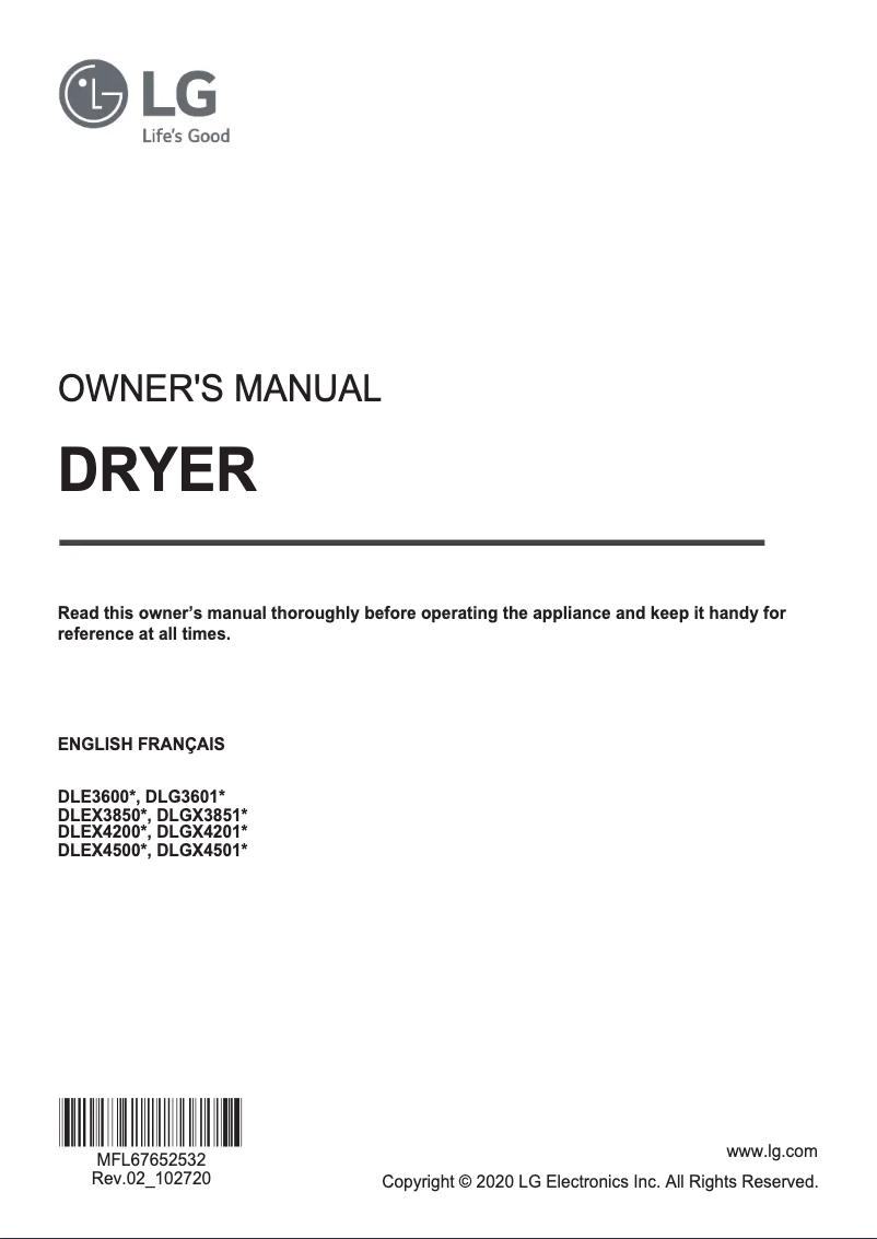 Page 1 de la notice Manuel utilisateur LG D3601W