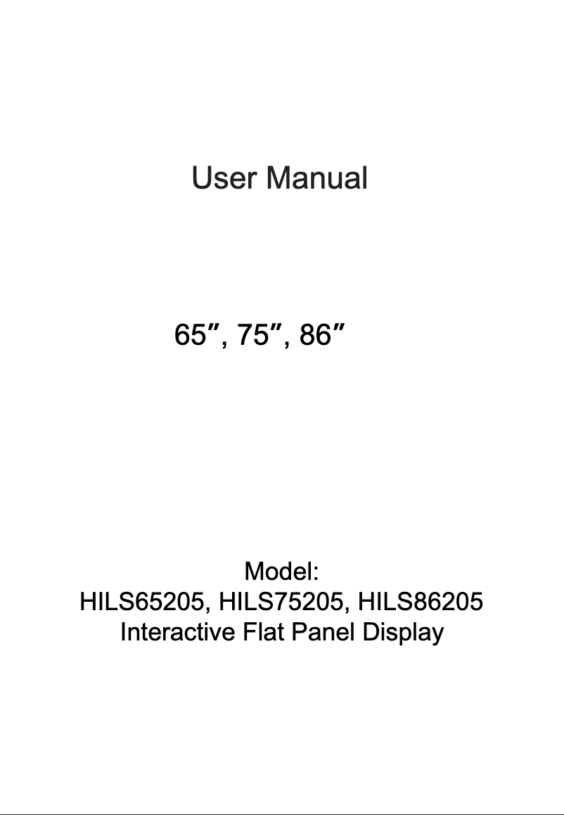 Image de la première page du manuel de l'appareil HILS86205