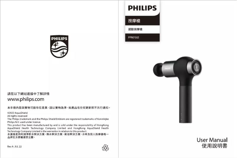 Page 1 de la notice Manuel utilisateur Philips PPM7502