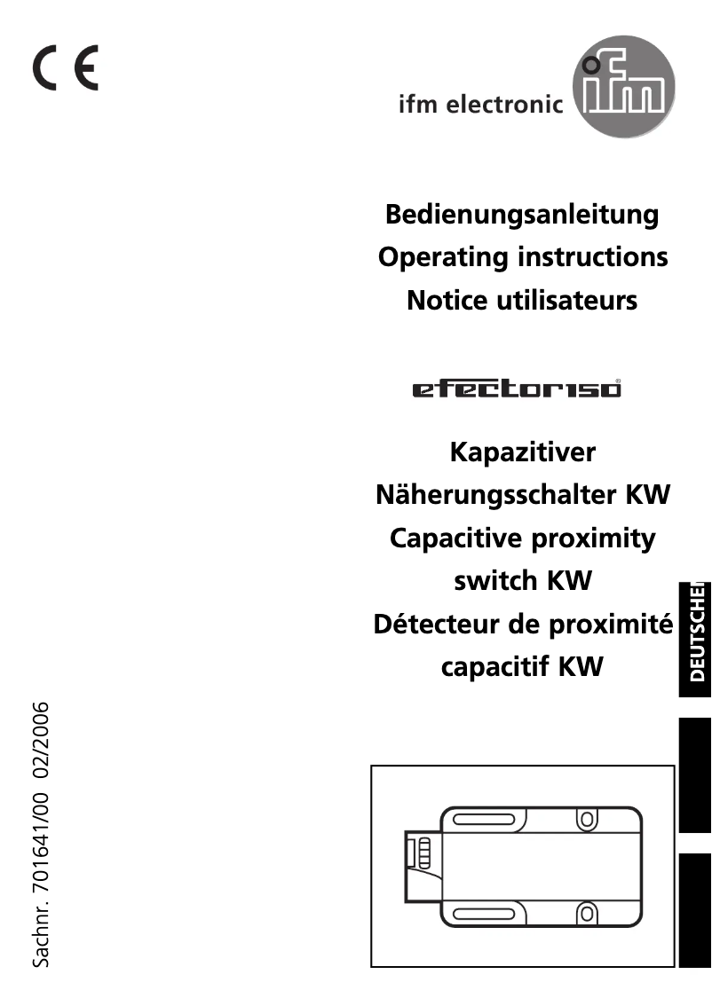 Page 1 de la notice Manuel utilisateur IFM KW5001