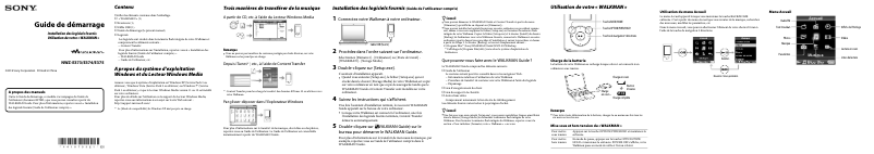 Page 1 de la notice Manuel utilisateur Sony Walkman NWZ-E373