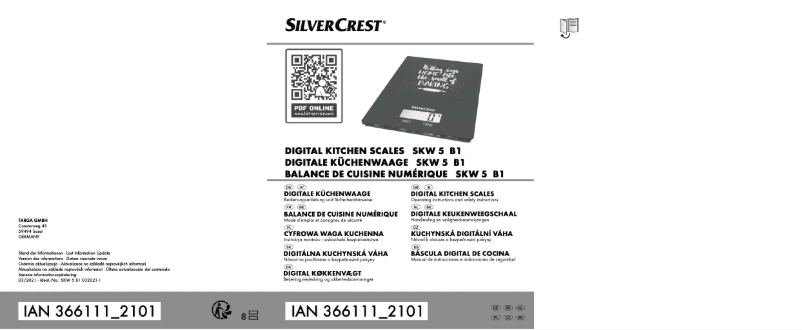 Page n°1 - Manuel utilisateur SilverCrest SKW 5 B1