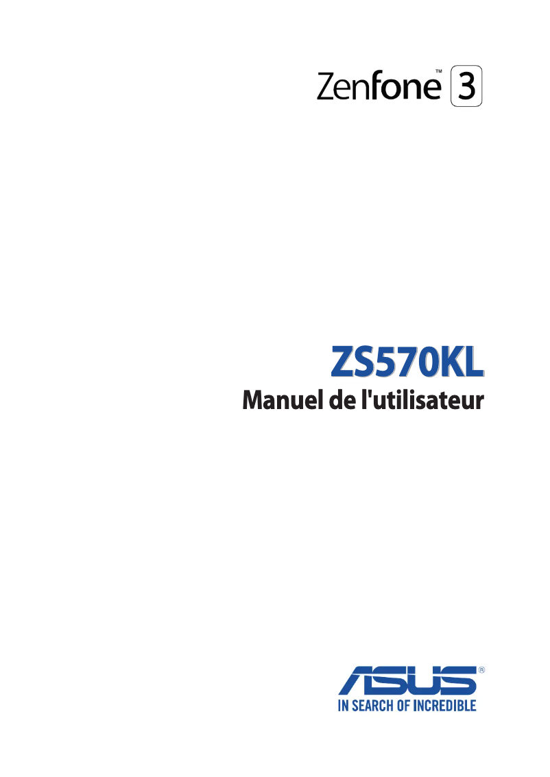 Page 1 de la notice Manuel utilisateur Asus ZenFone 3 Deluxe