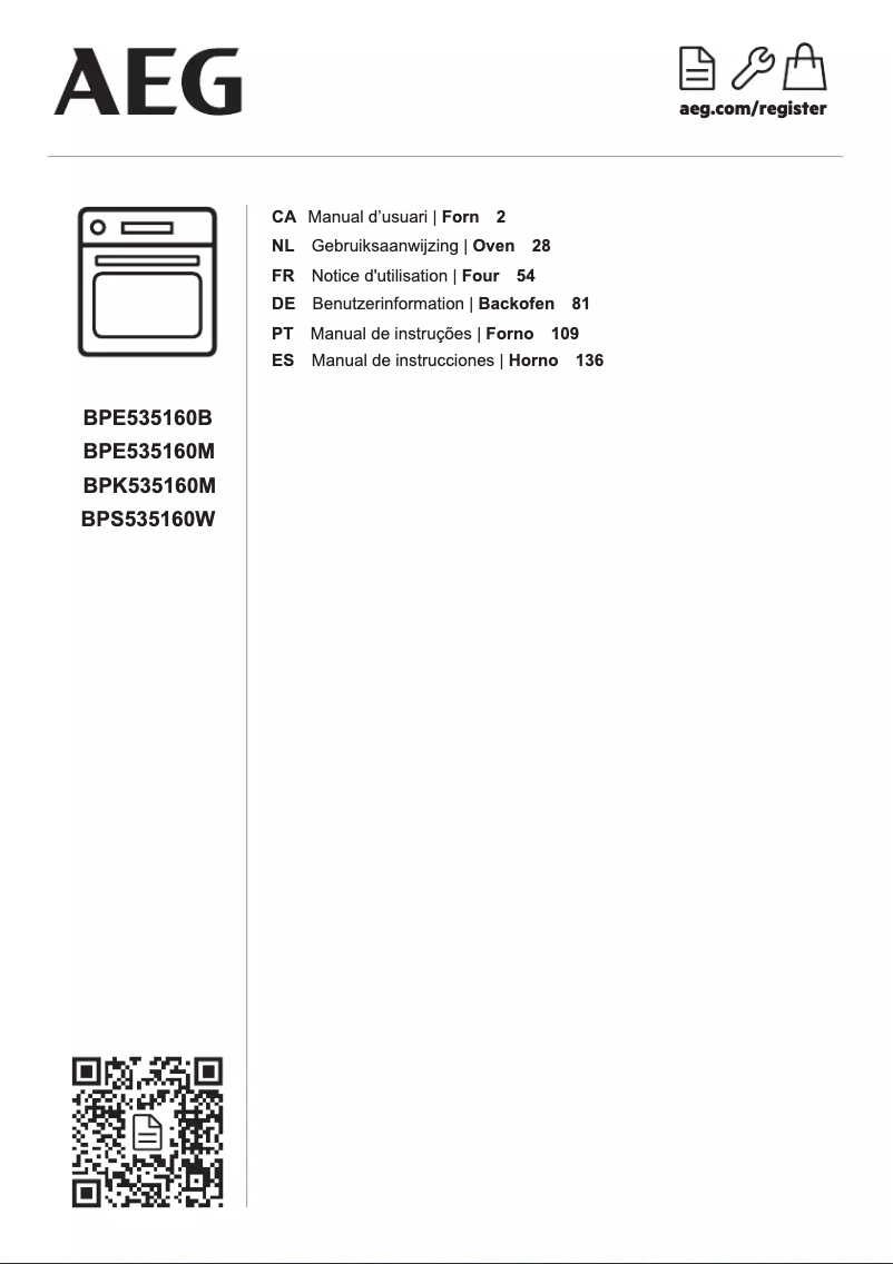 Página 1 del manual Manual de usuario AEG BPE535160B