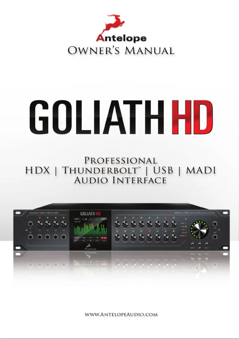 Image de la première page du manuel de l'appareil Goliath HD