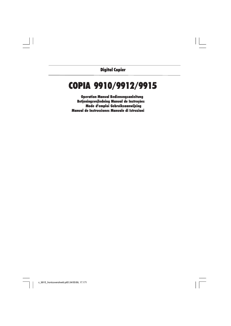 Page n°1 - Manuel utilisateur Olivetti Copia 9912B
