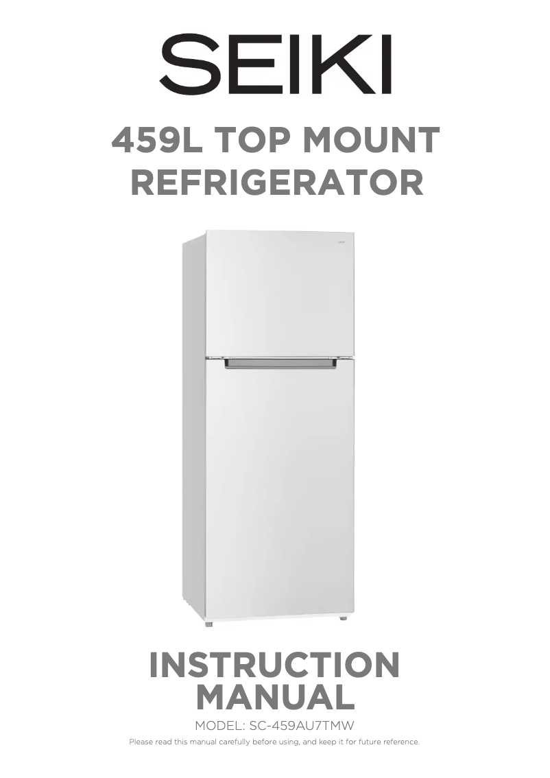 Image de la première page du manuel de l'appareil SC-459AU7TMW