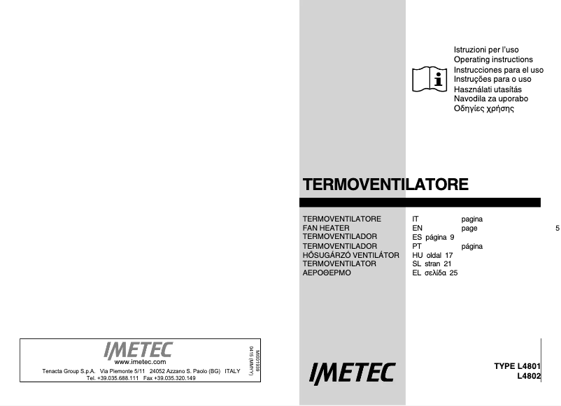Page 1 de la notice Manuel utilisateur Imetec Living Air M2-100