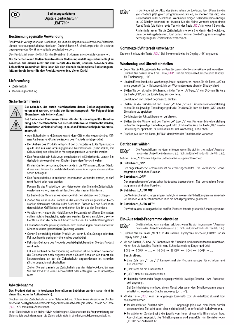 Página 1 del manual Manual de usuario GAO EMT799