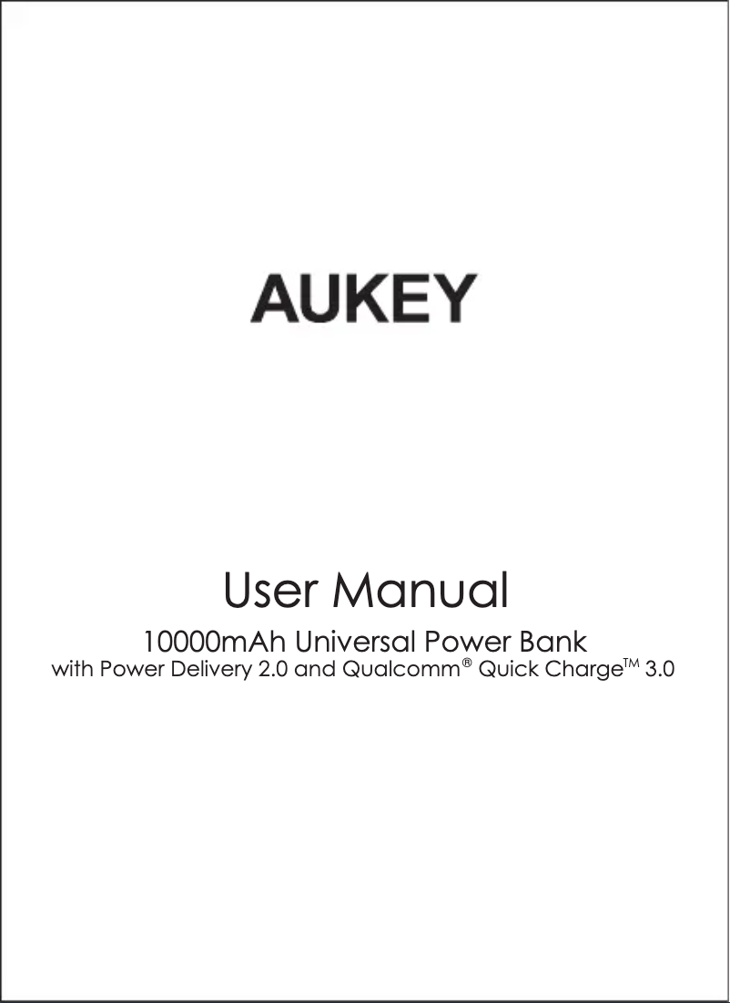 Página 1 del manual Manual de usuario Aukey PB-Y22