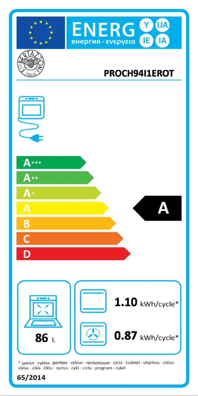 Image de la première page du manuel de l'appareil PROCH94I1EXT