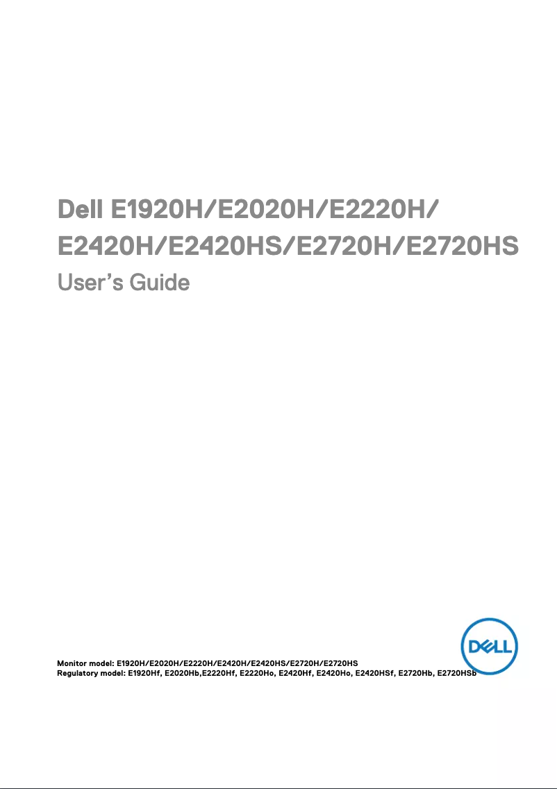 Page 1 de la notice Manuel utilisateur Dell E2720HS