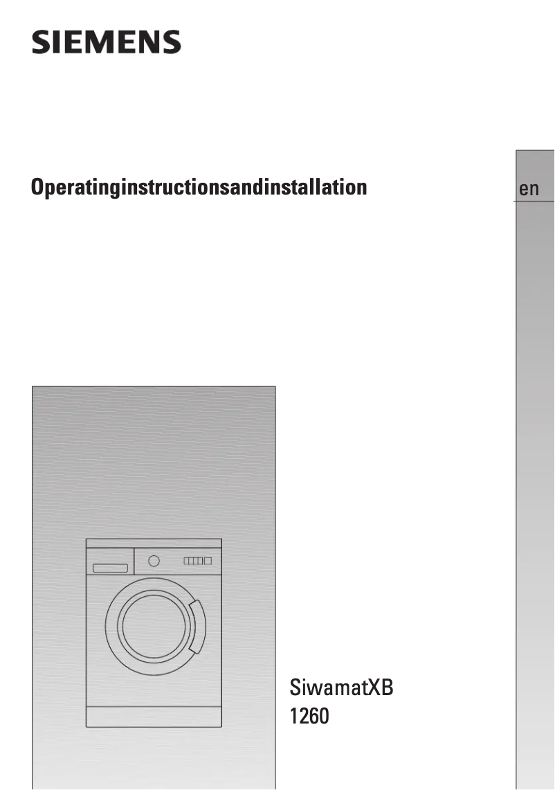 Page n°1 - Manuel utilisateur Siemens WXB1260