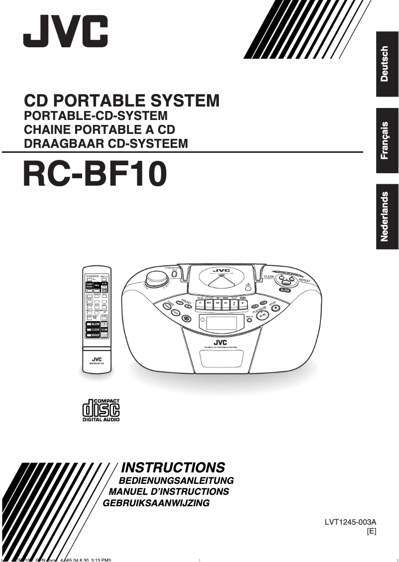 Page n°1 - Manuel utilisateur JVC RC-BF10