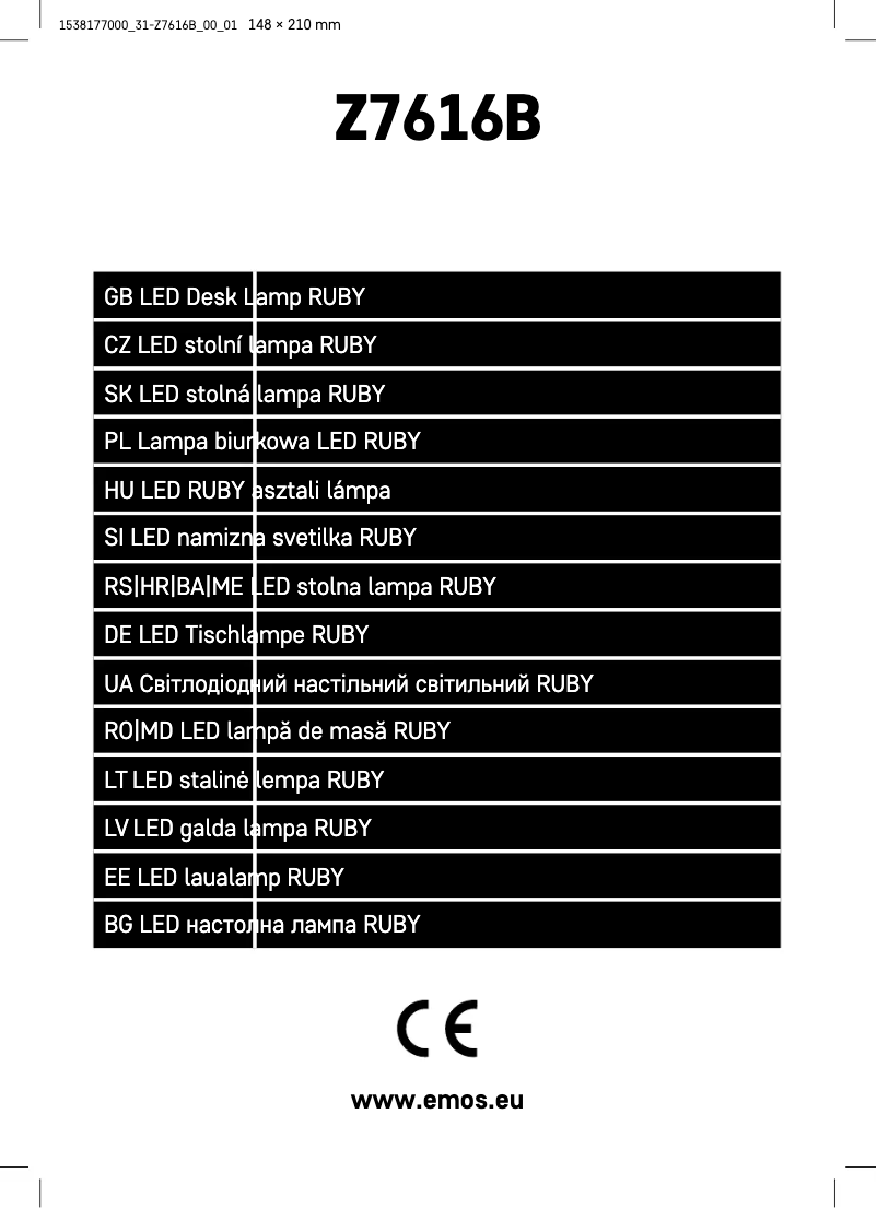 Page n°1 - Manuel utilisateur Emos Z7616B