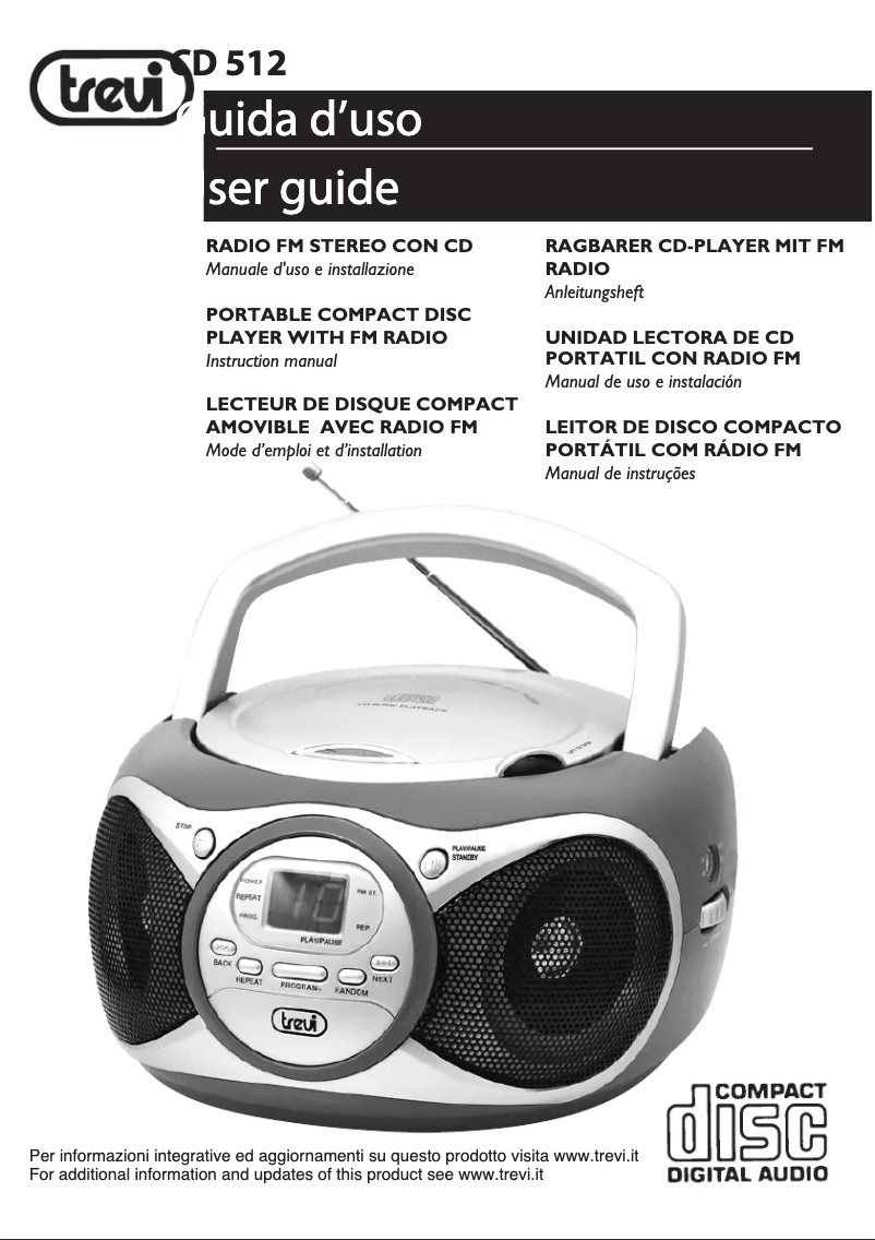 Page 1 de la notice Manuel utilisateur Trevi CD 512