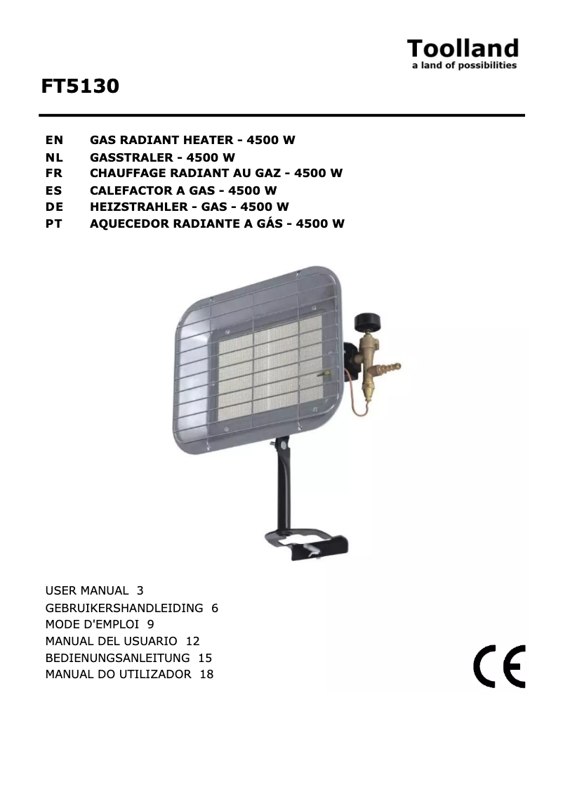 Page 1 de la notice Manuel utilisateur Toolland FT5130