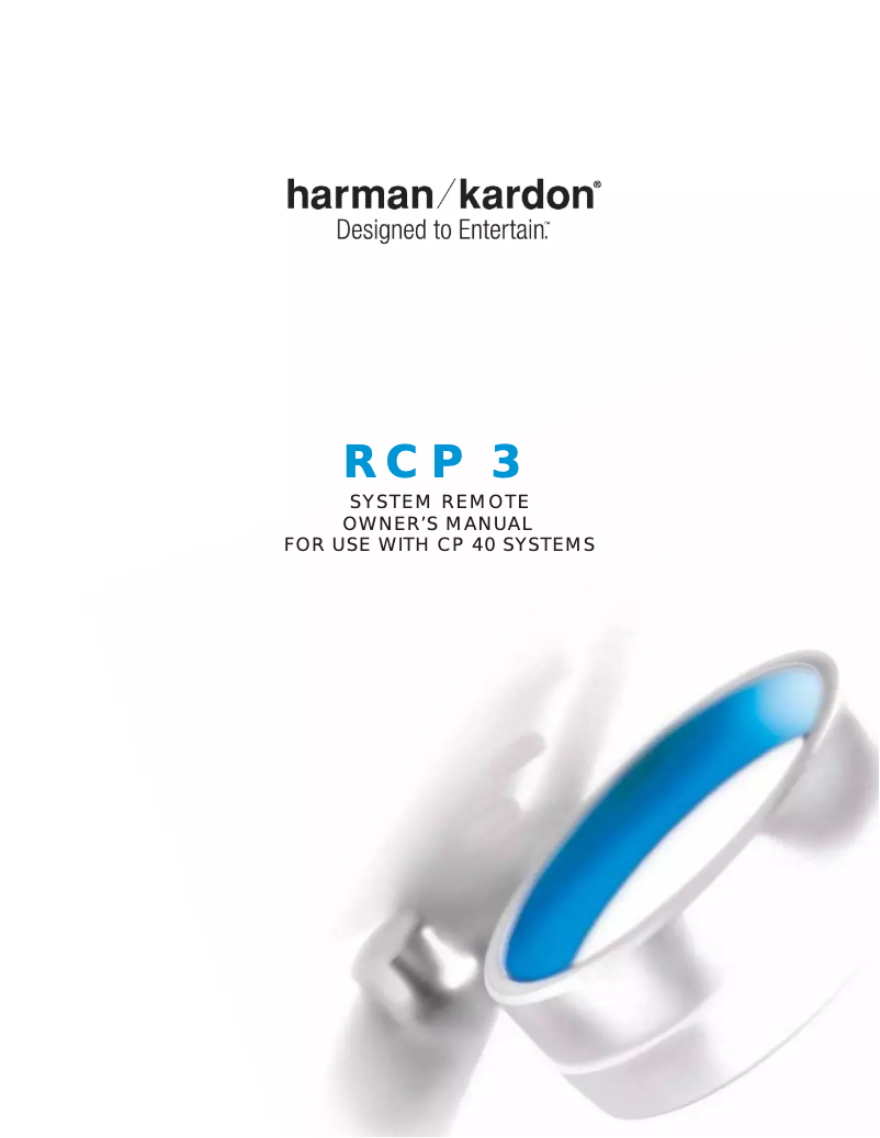 Image de la première page du manuel de l'appareil RCP 3