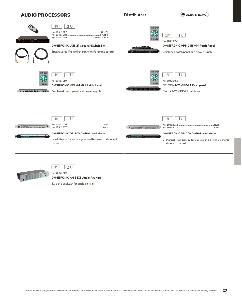 Page n°1 - Catalogue Omnitronic LUB-27