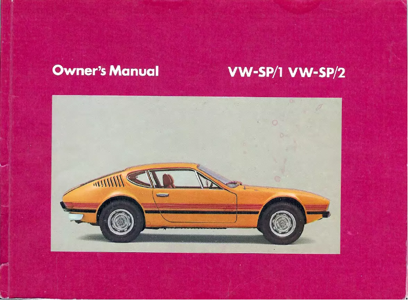 Page n°1 - Manuel utilisateur Volkswagen SP2 (1974)