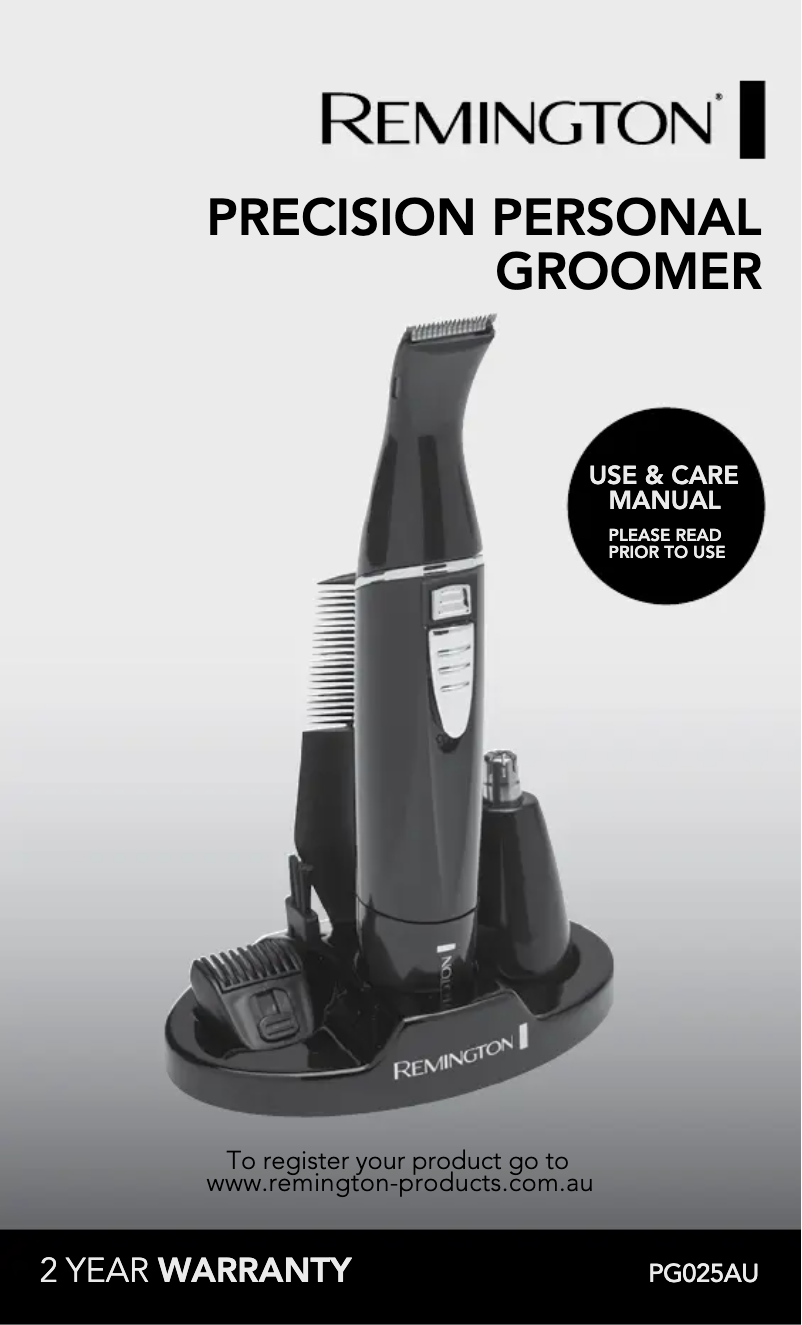 Page 1 de la notice Manuel utilisateur Remington PG025AU
