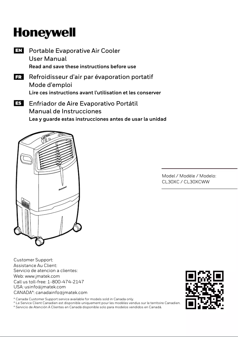 Page 1 de la notice Manuel utilisateur Honeywell CL30XC