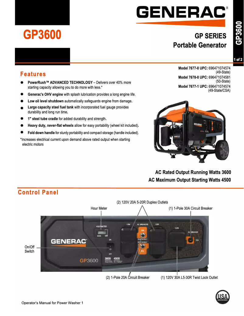 Image de la première page du manuel de l'appareil GP Series 3600