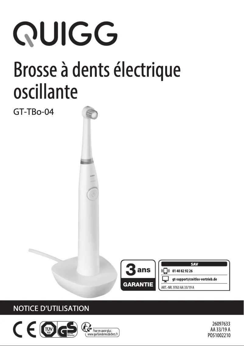 Image de la première page du manuel de l'appareil GT-TBo-04