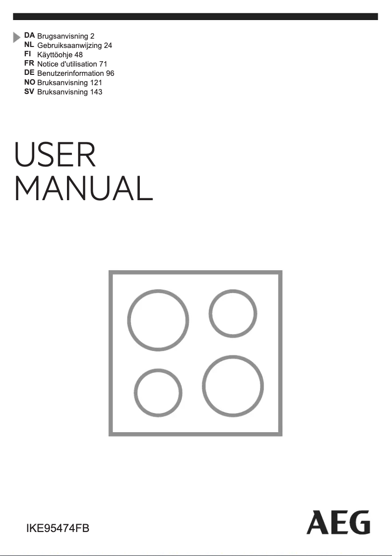 Page 1 de la notice Manuel utilisateur AEG IKE95474FB