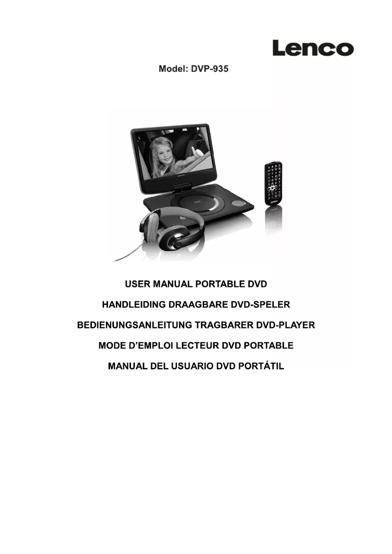 Page n°1 - Manuel utilisateur Lenco DVP-935