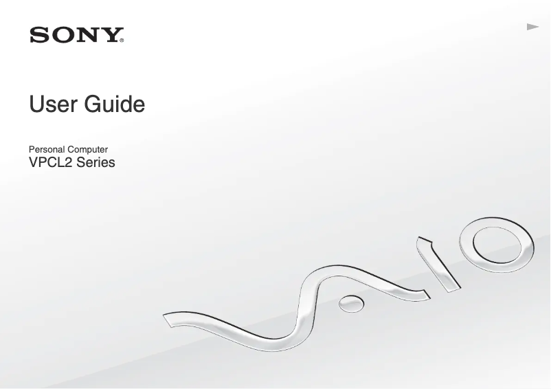Page n°1 - Manuel utilisateur Sony Vaio VPCL215FX